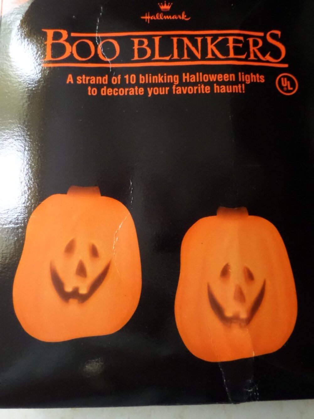 Vintage Hallmark 2 Boxes Halloween Pumpkin Lights Set of 10 Lights ea New In Box